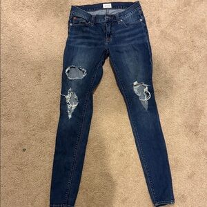 Hudson Jeans Dark Blue Distressed Skinny Jeans